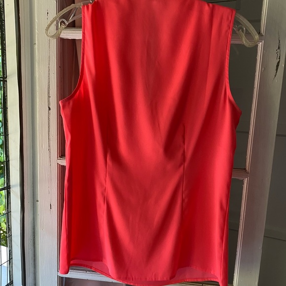 ANN TAYLOR NEON PINK SLEEVELESS BLOUSE - Picture 4 of 9